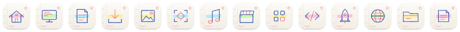 Doodle icons at 32 points