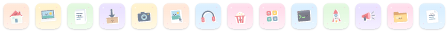 Kawaii icons at 16 points