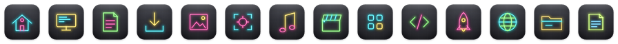 Neon icons at 32 points