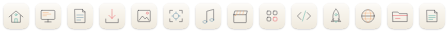 Outline icons at 16 points