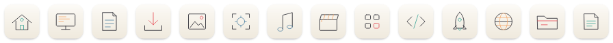 Outline icons at 32 points
