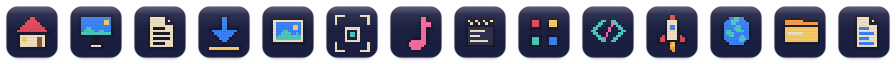 Pixel icons at 32 points