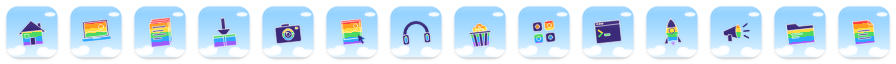 Rainbow icons at 32 points