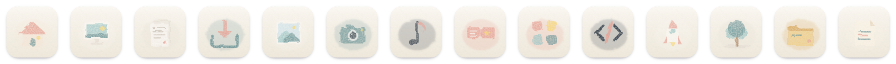 Watercolor icons at 32 points